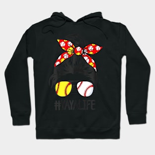 Womens  Life Softball Baseball Mothers Day Hoodie